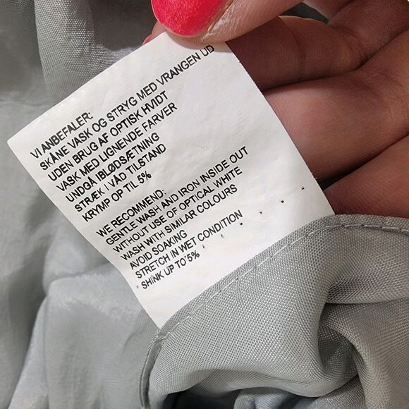 NOR Denmark Architectural Bubble Hem Grey Polka Dot Midi Dress Mod Size M NWOT - Picture 8 of 16